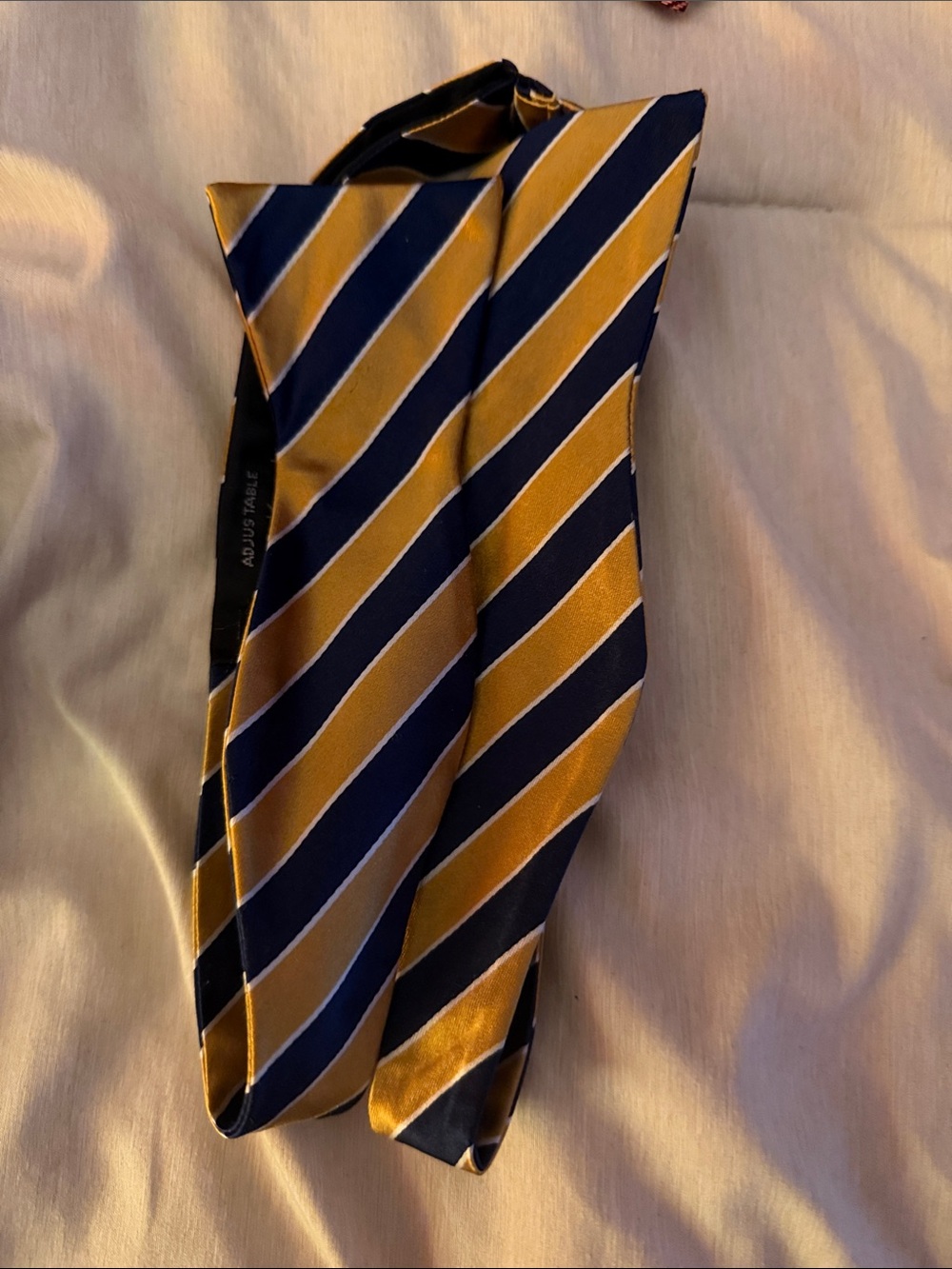 Bloomingdale's Navy and Gold Diagonal Stripe Necktie